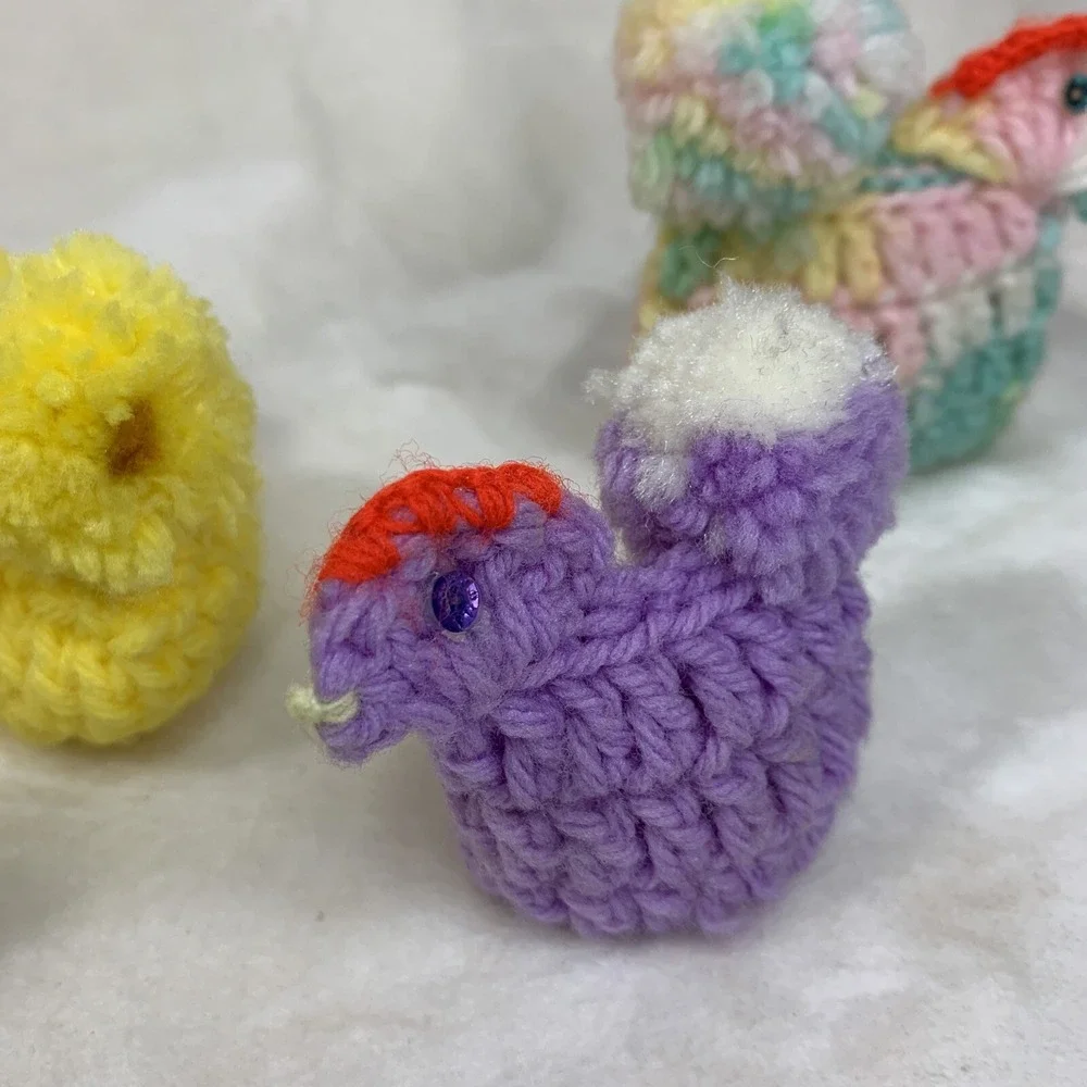 Vintage Crochet Knit Easter Egg Holders Set of 5  Handmade Easter Decoration VTG
